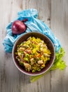 Rice salad with chicken Royalty Free Stock Photo