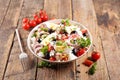 Rice salad with egg, olive, tomato Royalty Free Stock Photo