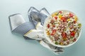 Rice salad with tuna and vegetables Royalty Free Stock Photo