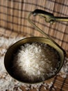 Rice on a scale Royalty Free Stock Photo