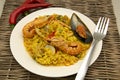 Rice and seafood Paella