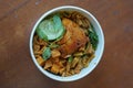 Indonesian Mix Rice with Fried Chicken Royalty Free Stock Photo