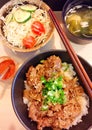 Rice sesame pork