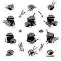 Rice set. Collection icon rice. Vector Royalty Free Stock Photo