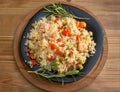 Rice with shrimp and vegetables Royalty Free Stock Photo