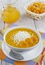Rice soup with dried apricots Royalty Free Stock Photo