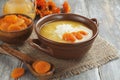 Rice soup with dried apricots Royalty Free Stock Photo