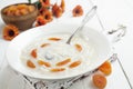 Rice soup with dried apricots Royalty Free Stock Photo