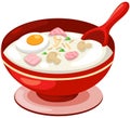 Rice soup with egg Royalty Free Stock Photo