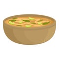 Rice soup icon cartoon vector. Food dish