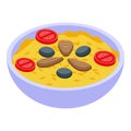 Rice soup icon isometric vector. Portuguese cuisine