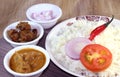Rice with spicy Mutton Curry Royalty Free Stock Photo