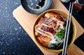 Rice with teriyaki grill chicken. Royalty Free Stock Photo