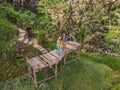 Rice Terrace Aerial Shot. Image of beautiful terrace rice field Royalty Free Stock Photo