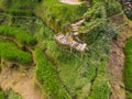 Rice Terrace Aerial Shot. Image of beautiful terrace rice field Royalty Free Stock Photo