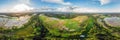 Rice Terrace Aerial Shot. Image of beautiful terrace rice field Royalty Free Stock Photo