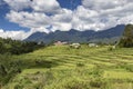 Vivid Blue Sky Above Rice Terraces