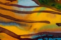 Rice terraces, fragment, hot batik, handmade abstract surrealism art on silk