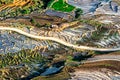 Rice terraces of the H'Mong ethnic people in Northenr Vietnam at the water filling season (May 2015) Royalty Free Stock Photo