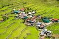 Rice terraces in the Philippines. The village is in a valley among the rice terraces. Rice cultivation in the North of the Philip