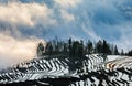 Rice terraces of Yunnan province amid the scenic morning fog. Royalty Free Stock Photo