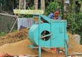 Rice Thresher in the Harau Valley in West Sumatra, Indonesia Royalty Free Stock Photo