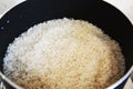 Rice about to be boiled in house
