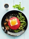 Rice with tofu and egg yolk Royalty Free Stock Photo