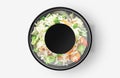 Rice Vegetable Salad Food Container With Sticker Mockup