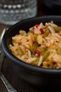 Rice with vegetables in white bowl Royalty Free Stock Photo