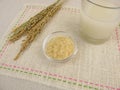 Rice water in glass