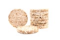 Rice, wheat bread isolated over white background Royalty Free Stock Photo