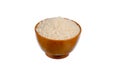 Rice in a wooden bowl Royalty Free Stock Photo