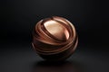 A rich abstract sphere with bronze waves, minimalistic and luxurious over a black gradient Ai ganerated