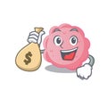 Rich anaplasma phagocytophilum cartoon design holds money bags