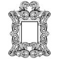 Rich Baroque Mirror frame. Vector French Luxury rich intricate ornaments. Victorian Royal Style decor Royalty Free Stock Photo