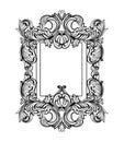 Rich Baroque Mirror frame. Vector French Luxury rich intricate ornaments. Victorian Royal Style decor Royalty Free Stock Photo