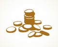 Coins. Vector drawing Royalty Free Stock Photo