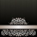 Rich black Background with silver Ribbon and royal Border.