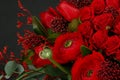 Rich bouquet of chic red roses