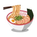 Rich Broth Ramen with Rolled Chashu Meat Royalty Free Stock Photo