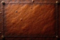 Rich brown leather backdrop, visible stitching , textured background, craft, brown leather texture Royalty Free Stock Photo