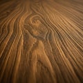 Rich brown wood grain with an intricate pattern and texture. The surface has a warm Royalty Free Stock Photo