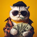 A rich cat photography with epic pose .