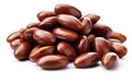 Rich Chocolate Almonds Snapshot on White Background