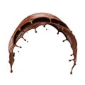 Rich chocolate splash arching in mid-air capturing dynamic motion and delicious texture Royalty Free Stock Photo
