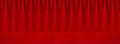 Rich classic abstract theatre scene with red silk curtains with smooth waves as banner for website. Empty stage background, banner