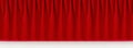 Rich classic abstract theatre scene with red silk curtains with smooth waves and white wood floor as banner for website. Royalty Free Stock Photo