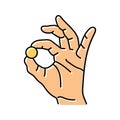 rich coin hand color icon vector illustration