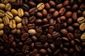 A Rich Collection of Various Roasted Coffee Beans Royalty Free Stock Photo